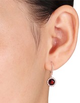 Thumbnail for your product : Bellini 14K Gold 3.20 cttw Garnet & 1/4 cttw Diamond Earrings