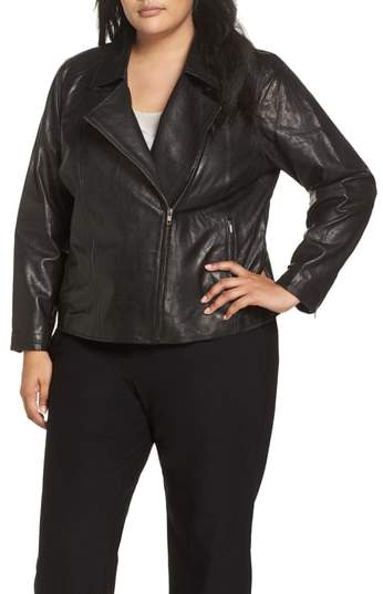 eileen fisher leather jacket