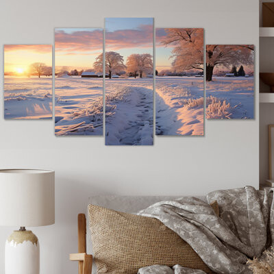 Path To The Winter Dusk On Metal 5 Pieces Set