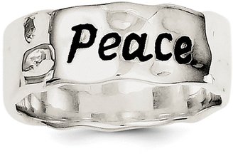 jewelryPot Sterling Silver Enamel, Hammered & Polished Ring