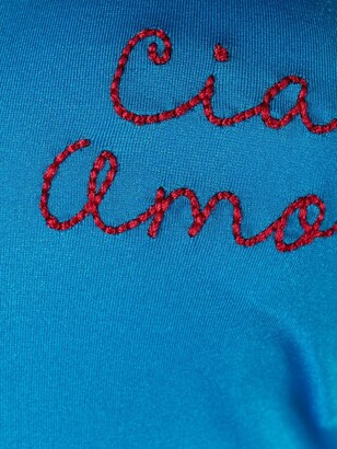 Giada Benincasa Embroidered Open-Back One-Piece