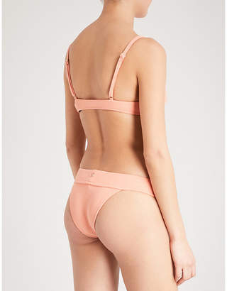 Vix Bouclé knot-detail bikini top
