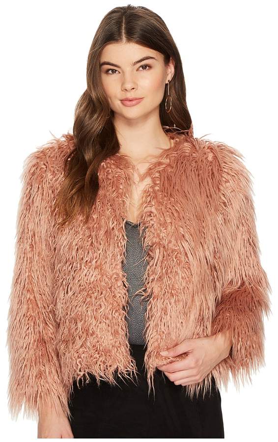 1 state faux fur jacket