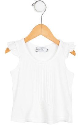 Christian Dior Girls' Ruffle-Trimmed Gathered Top