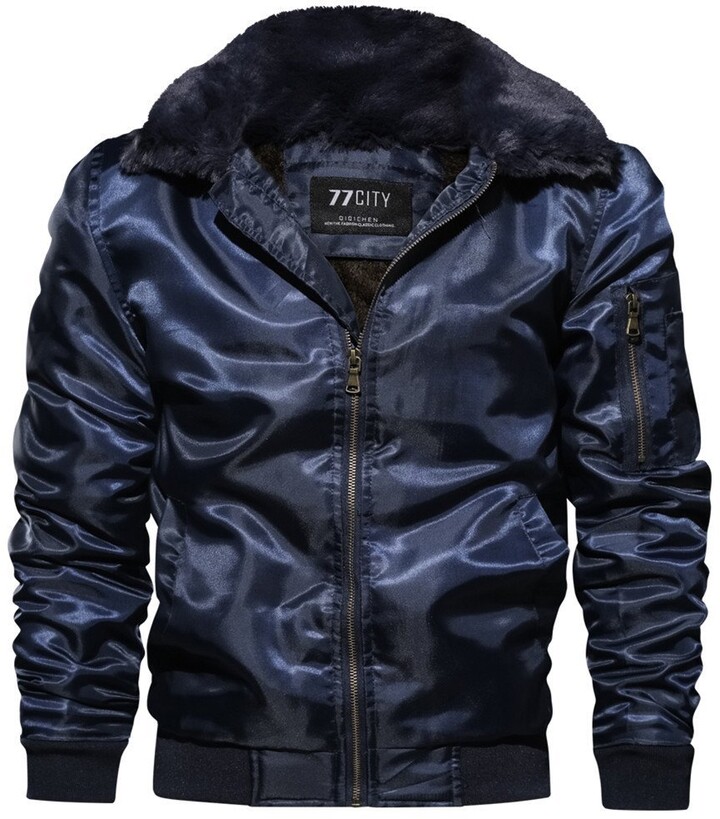 fleece lined bomber jacket mens