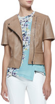 Thumbnail for your product : BCBGMAXAZRIA Dayne Fitted Short-Sleeve Faux-Leather Jacket