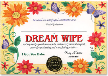 The Beistle Company Dream Wife Certificate