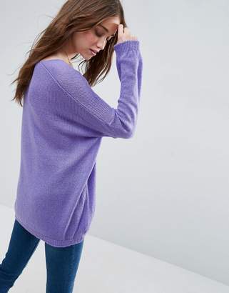 ASOS Sweater In Sheer Knit With V Neck