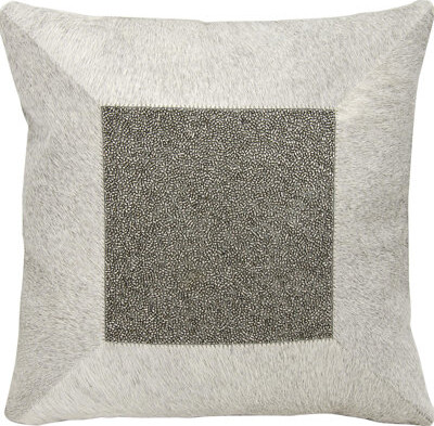 Mina Victory Natural Hide Jeweled Cube Throw Pillow