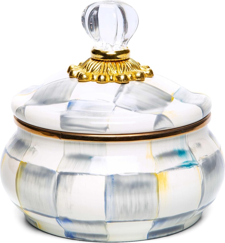 Mackenzie Childs MacKenzie-Childs Sterling Check Squashed Pot