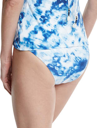 Seafolly Caribbean Ink Reversible Hipster Swim Bikini Bottom, Blue/White