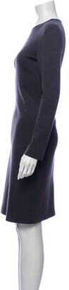 St. John Crew Neck Knee-Length Dress Grey