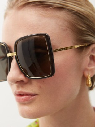 Gucci Eyewear Eyewear - Oversized Square Acetate Sunglasses - Dark Grey