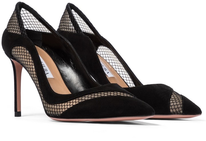 Black mesh pumps Clearance