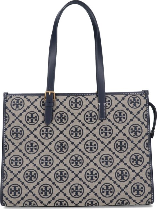 Tory Burch Perry T Monogram Triple-Compartment Tote - ShopStyle