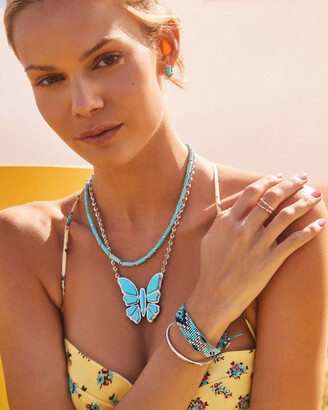 Kendra Scott Mckenna Gold Statement Necklace in Sea Green Chrysocolla •  Impressions Online Boutique