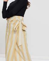 Thumbnail for your product : Mng Striped Linen-Blend Skirt
