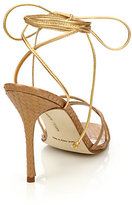 Thumbnail for your product : Manolo Blahnik Leva Snakeskin Sandals