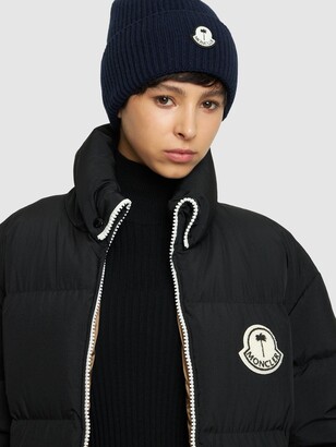 【新品】韓国ミンジ着用 MONCLER PALM ANGELS ニット帽 PAXMONCLER_BEANIE in GREY - WHITE | Palm Angels®