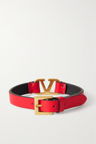 Thumbnail for your product : Valentino Garavani Vlogo Leather Bracelet - Red