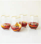 Thumbnail for your product : Cathy's Concepts Cathys Concepts Be Merry 19.25Oz Gold Rim Stemless Wine Glasses (Set Of 4)