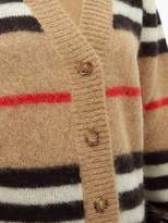 Thumbnail for your product : Burberry Gamtoos Icon Stripe-intarsia Mohair-blend Cardigan - Womens - Beige Multi