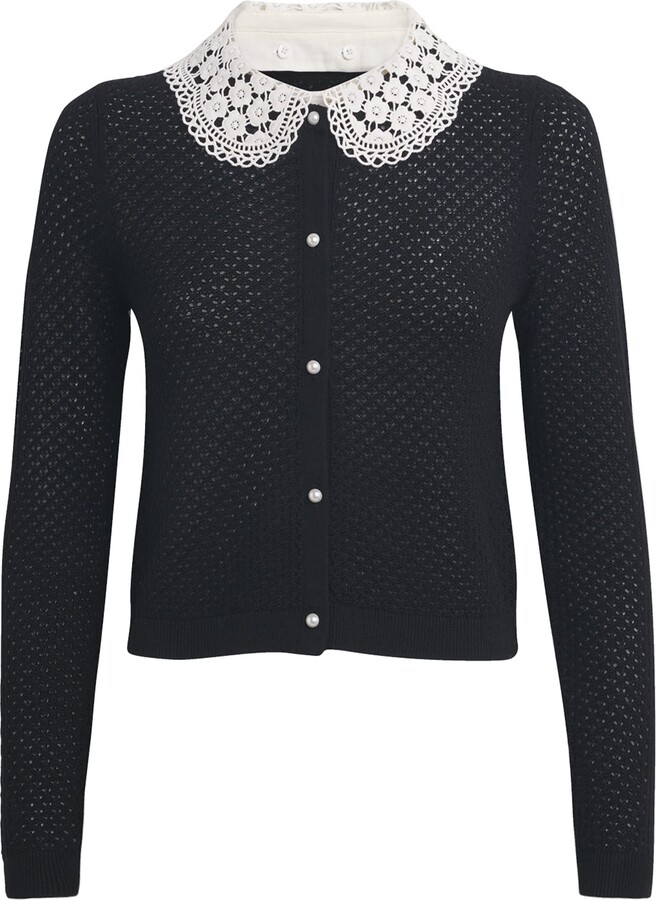 Alice + Olivia Wool Collared Carson Cardigan