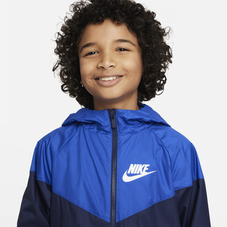 Nike Sportswear Windrunner Big Kids' (Boys') Loose Hip-Length Hooded Jacket  in Blue - ShopStyle