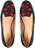 Thumbnail for your product : Markus Lupfer Black Patent Red Lips Slipper Flat Shoes