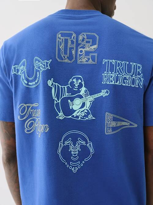 True Religion High Density Multi Logo T-Shirt