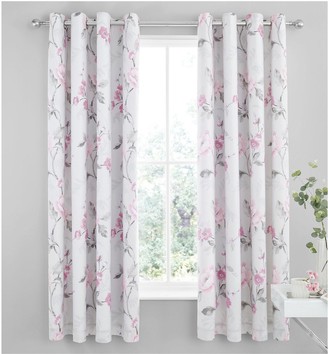 Catherine Lansfield Floral Trail Eyelet Lined Curtains - Exclusive to Us!