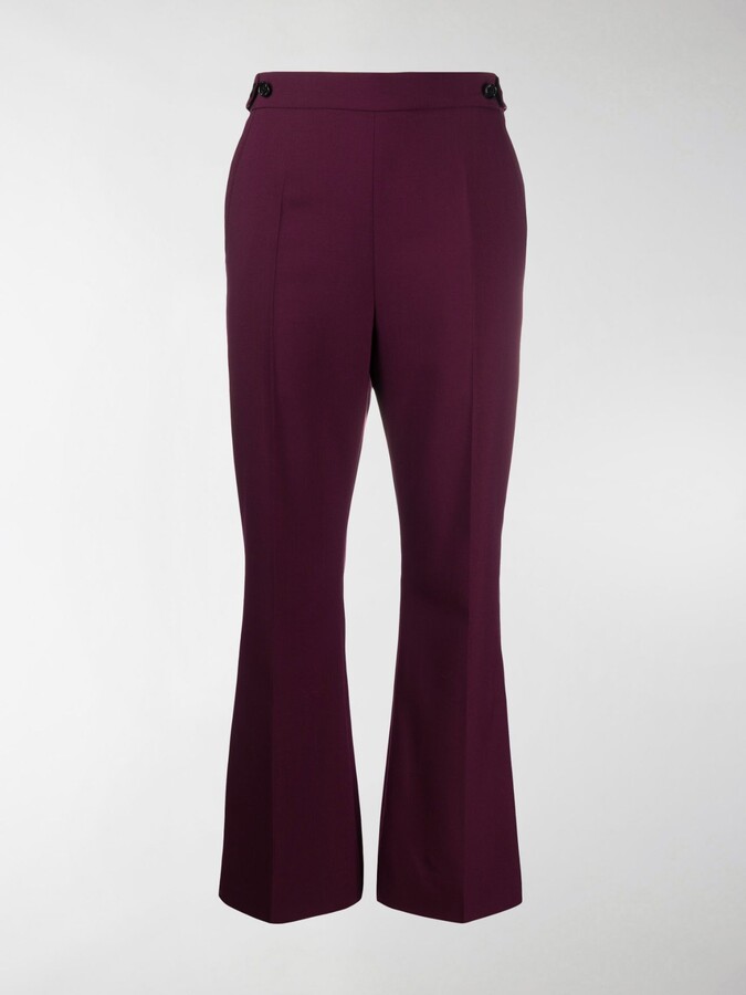 burgundy high waisted trousers