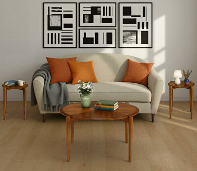Ebern Designs Three-piece Mid-century Modern Round Occasional Table Set