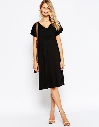 ASOS Maternity TALL Midi Dress with Flutter Sleeve