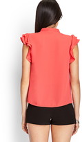 Thumbnail for your product : Forever 21 Ruffled Sleeve Woven Shirt
