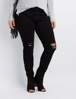 Thumbnail for your product : Charlotte Russe Plus Size Cello Destroyed Skinny Jeans