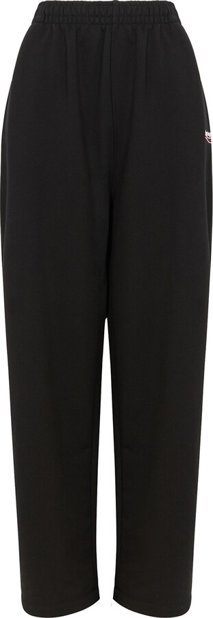 Balenciaga Black Wide-leg Cotton Sweatpants - ShopStyle Joggers & Sweats