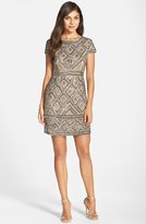 Thumbnail for your product : Adrianna Papell Beaded Mesh Sheath Dress