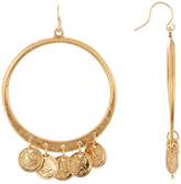 Thumbnail for your product : Yochi Coin Hoop Dangle Earrings