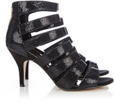 Thumbnail for your product : Wallis Black Glitter Heeled Strap Sandal