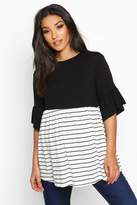 Thumbnail for your product : boohoo Maternity Contrast Stripe Smock Top