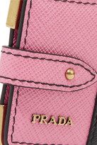 Thumbnail for your product : Prada Textured-leather Keychain - Pink
