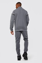 Thumbnail for your product : boohoo Man Zip Through Funnel Neck Tape Tracksuit
