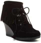 Thumbnail for your product : Minnetonka Lace-Up Fringe Wedge Bootie