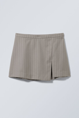 Weekday Mel Pinstripe Mini Skirt - Grey - ShopStyle