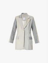 Thumbnail for your product : BEVZA Patchwork single-breasted wool blazer