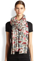 Thumbnail for your product : Yarnz Childhood Floral Cashmere Scarf
