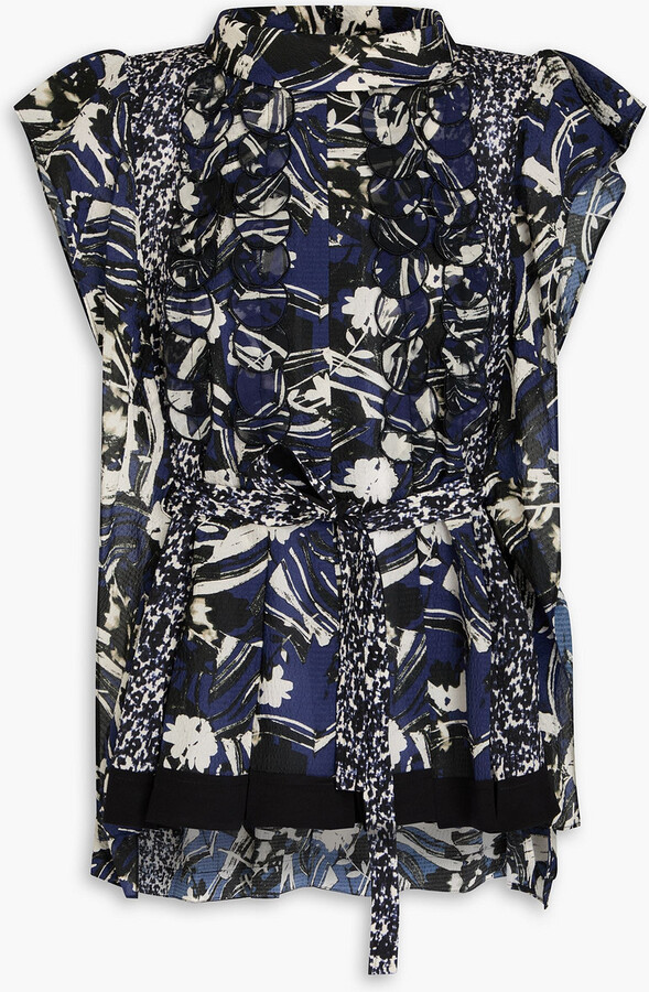 3.1 Phillip Lim Pleated printed silk-seersucker blouse