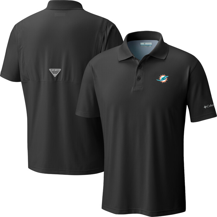 Men's Columbia Black Miami Dolphins Low Drag Offshore Polo