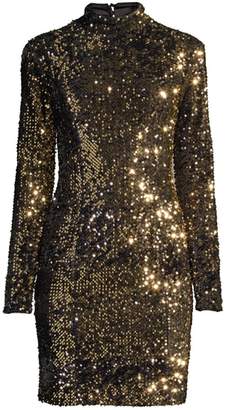 Milly Long-Sleeve Sequin Dress